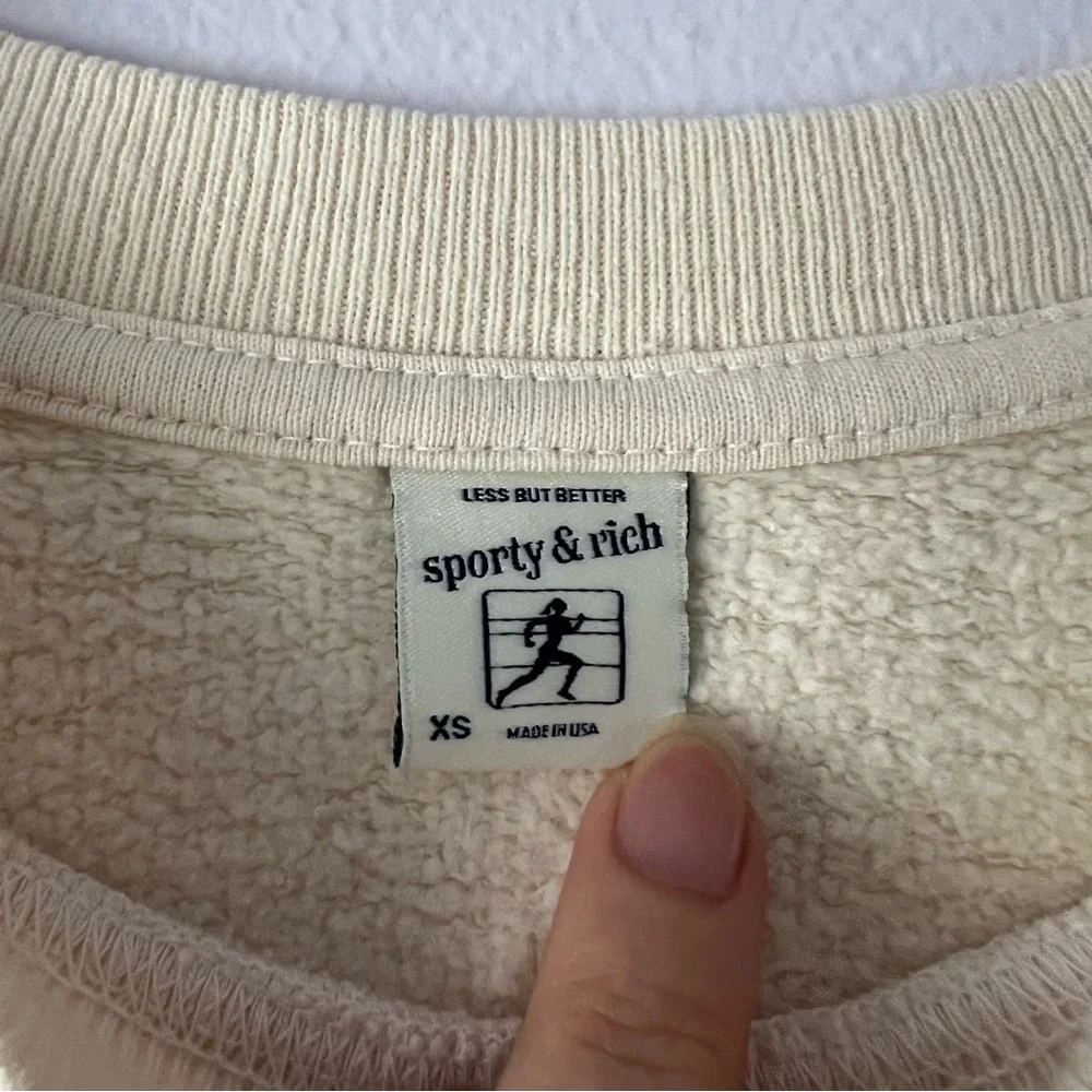 NWT Sporty & Rich Fitness Group Cream Sweatshirt XS - Picture 9 of 10